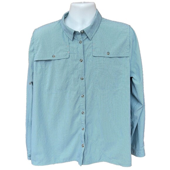 Orvis Trout Bum Women's Blue Vented LS Button Down Fishing Hiking Shirt Size XL - Picture 1 of 12